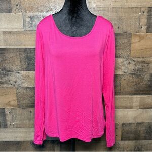 Danskin Now Women's Hot Pink Long Sleeve Tee Shirt Top XL Extra Large SM 196